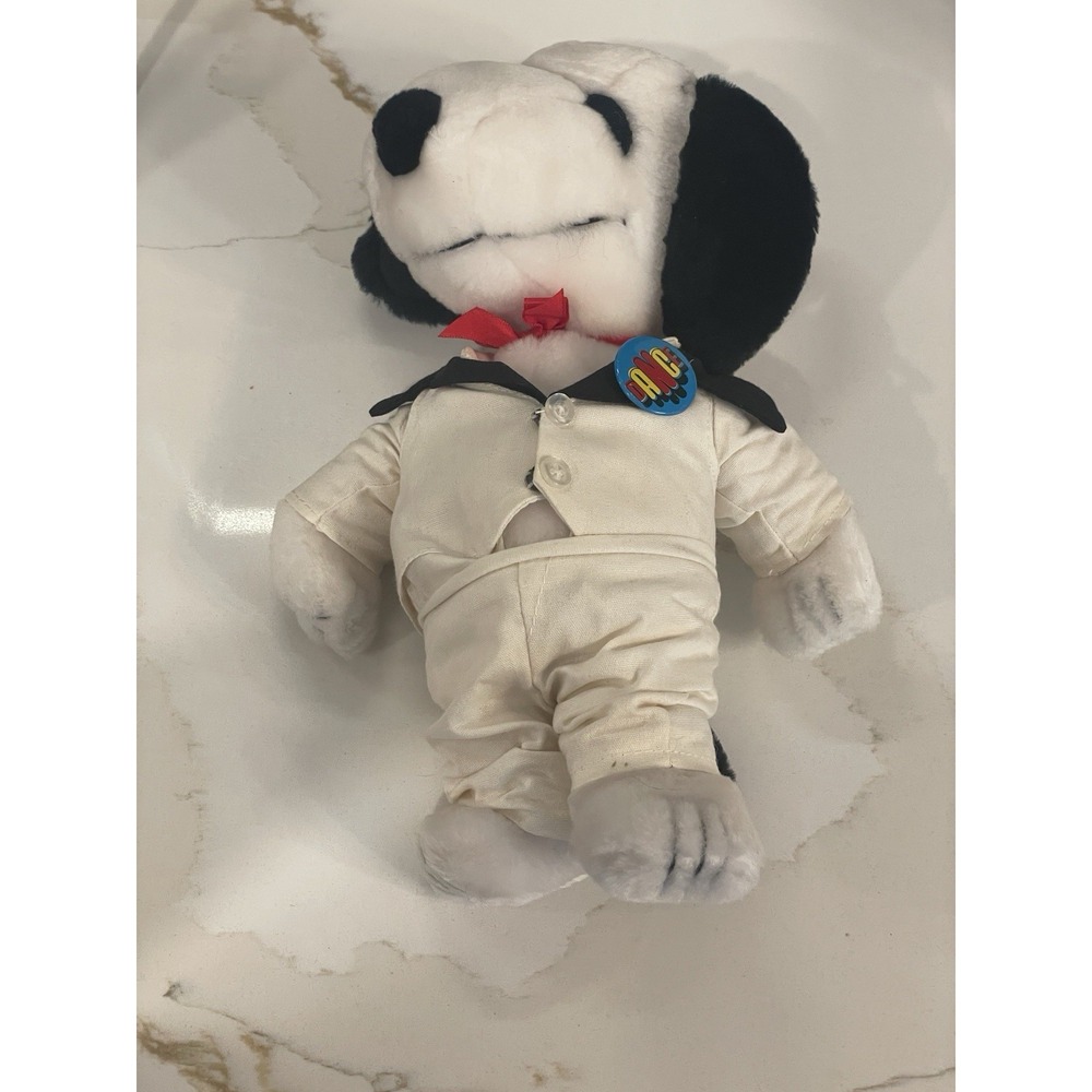 Vintage Snoopy Plush Stuffed Applause‎ Tags Disco Dance Suit Outfit Pin Travolta